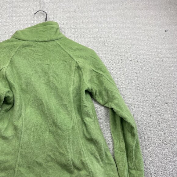 Columbia Women's Sz Small Lime Green Polar Fleece Jacket Full Zip Pockets Hike - Picture 16 of 16